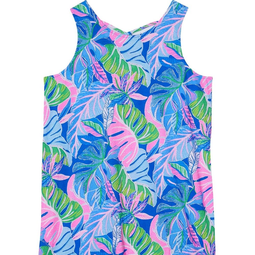 Girls Lilly Pulitzer Mini Kristen Dress Blue Grotto Beleaf in Yourself M 6-7 EUC